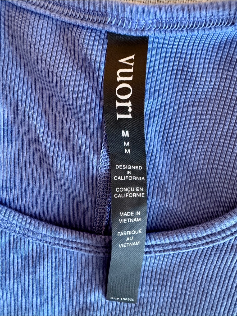 Vuori Halo Essential Rib Tank Periwinkle Blue Modal Blend Sleeveless Top Medium - Picture 2 of 10